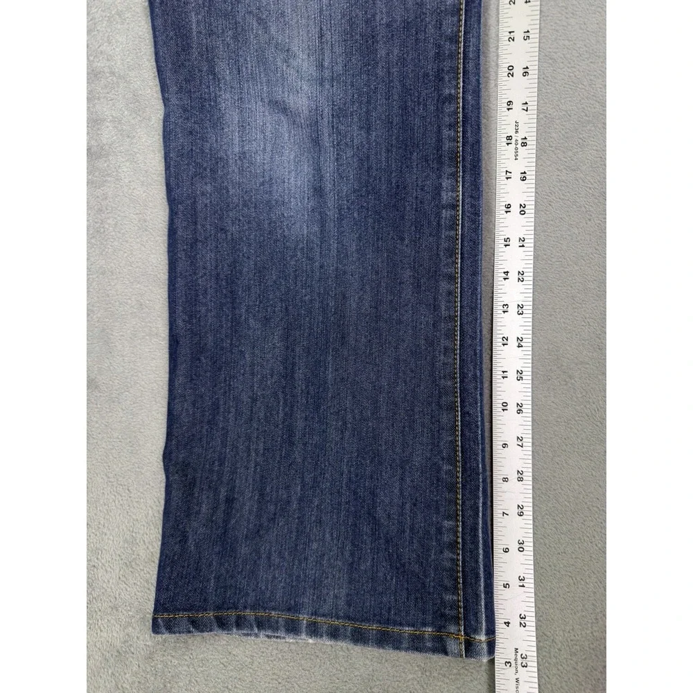 Michael Kors Jeans Womens 18W Plus Blue Dark Wash High Rise Baggy Wide‎ Leg